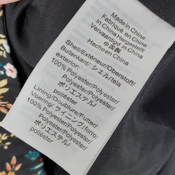 Women's J. Crew Mercantile Black Floral Long Sleeve Tulip Hem Dress Size 14 B7 - Picture 5 of 5